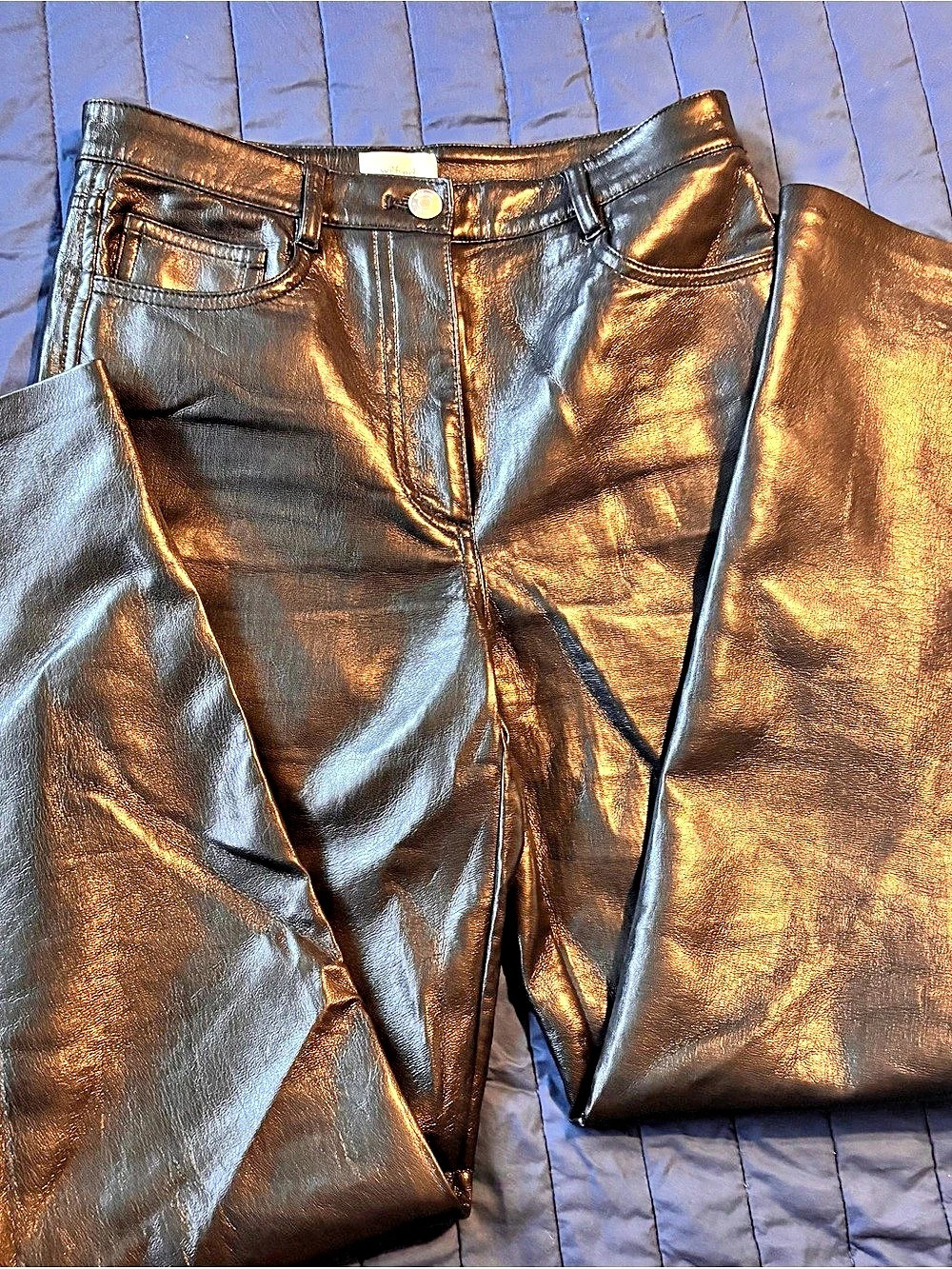 Aritzia Faux Leather Straight Leg Pants in Black